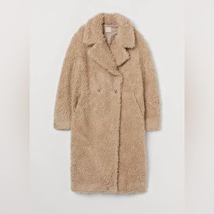 H&M wool blend, oversized, Teddy coat sz M